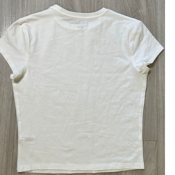Wild Fable White Crew Neck Cropped T Shirt Size L Basic Essential Top - Picture 8 of 8